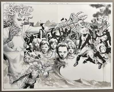 J.H. Williams - Batwoman #16 Pgs. 6 & 7 - Medusa & Villains Dps - 2013 Signed