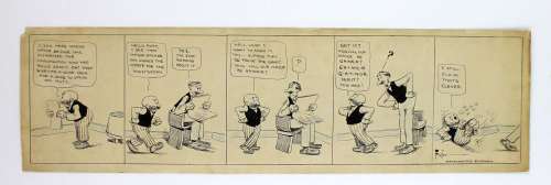 "Mutt and Jeff" Large Cartoon Strip, Mayor Gaynor Play on Words, Original Art | University Archives
