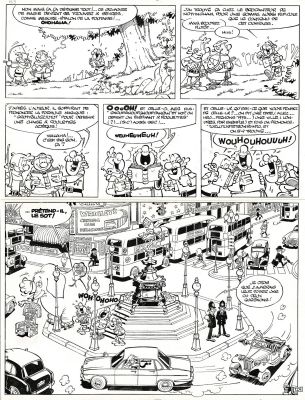 Turk - Lot 481 - Robin Dubois, Premier pas, planche originale à l’encre de chine avec la présence de Clifton dans la dernière case.
