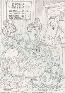 Julian Jordan - 1 Pencil drawing - Uncle Scrooge - "Bath with Gold" | Catawiki