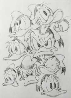 Cabella Sergio - 1 Pencil drawing - Topolino - Volti di Paperino 2 - 2024 | Catawiki