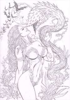 Ron Adrian - Poison Ivy From Batman Pencil Art Commission - Signed