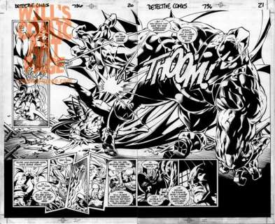 Mike Deodato Sean Parsons - Detective Comics #736 Pgs 20-21 Double Spread (Dc, 1999)