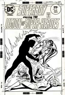 Mike Grell | Superboy & the Legion of Superheroes #215 Cover! (Sun Boy, Superboy, Saturn Girl, Brainiac 5, Element Lad!) 1975 | Romitaman