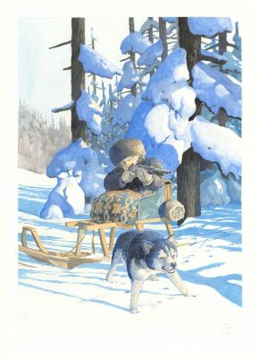 Grégoire Bonne | Illustration originale inédite - La demi-double femme | Daniel Maghen