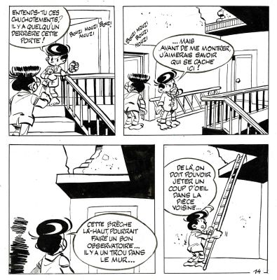 Greg | Lot 386 - Les As, Les Bouzis-Mouzis, planche originale à l’encre de chine. | Septimus