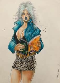 Troiano, Enzo - 1 Original colour drawing - City girl - 2012 | Catawiki