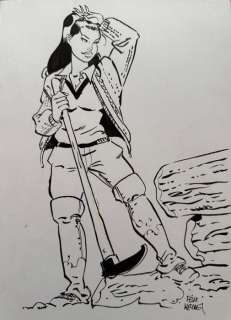 Meynet, Félix - 1 Original drawing - Femme à la pioche | Catawiki