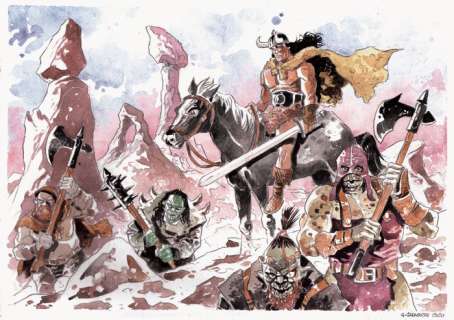 Caracuzzo, Giancarlo - 1 Watercolour - Conan le Barbare - 2020 | Catawiki