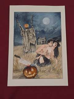 Raimondo, Luca - 1 Original colour drawing - Sexy Horror Movie - Halloween - 2024 | Catawiki