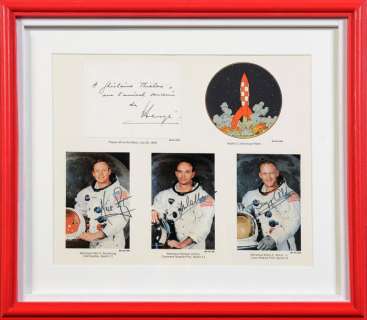 Hergé / Armstrong / Aldrin / Collins - 1 Dédicace manuscrite + 3 signatures - Tintin, Apollo 11 | Catawiki