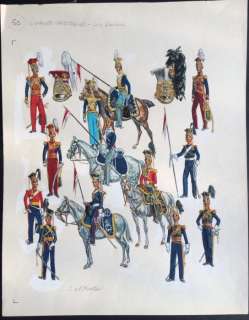 Funcken | Illustration originale Ã  la gouache (p.113) pour " L’ Uniforme & les Armes des Soldats du 19e siècle vol.1 "  - (1981) | Catawiki