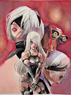 Candita, Giuseppe - 1 Original drawing - Nier Automata - tributo a A2 AND 2B - 2023 | Catawiki