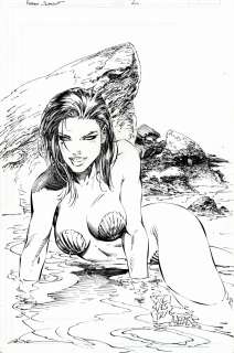 Marc Silvestri Joe Weems - Fathom Swimsuit Special #1 Centerfold Pinup (Spectacular Published Pinup Inked By Joe Weems!) 2000