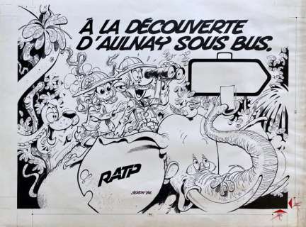 Seron - 1 Original drawing - Les Petits Hommes - les Petits Hommes et les Hommes Singes - 1984 | Catawiki