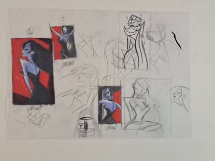 Lapone, Antonio - 1 Original colour drawing - Woman In Red | Catawiki