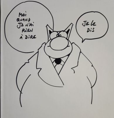 Geluck, Phillipe - 1 Dessin original dédicacé - Le Chat | Catawiki