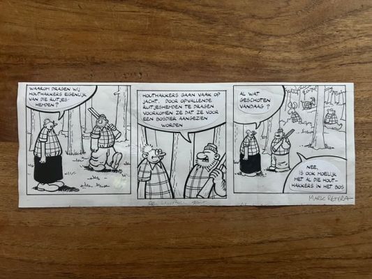 Mark Retera - 1 Original drawing - Dirkjan - Houthakkers in het bos - 2007 | Catawiki