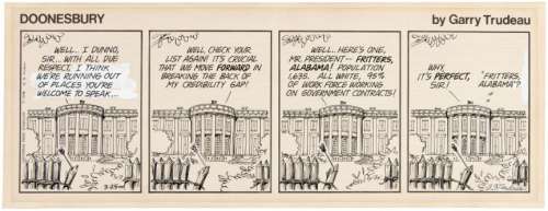 "DOONESBURY" ORIGINAL GARRY TRUDEAU COMIC STRIP ART. | Hake’s