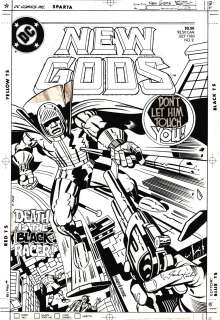 Jack Kirby, Mike Royer - New Gods #2 Cover (Very First Appearance of the New Gods: ‘Black Racer!‘) 1984