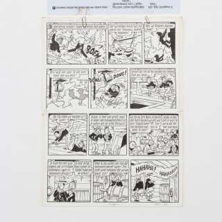 ORIGINELE TEKENPLAAT UIT HET SUSKE EN WISKE-VERHAAL DE KLEPPENDE KLIPPER. PLAAT 31 BESTAANDE UIT 4 S | Bernaerts