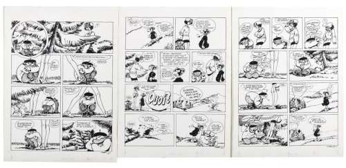 F’MURRR. Alp 8. Pl. 149-1, 149-2 et 149-3. Encre. 44,5 x 32,5 cm environ. | Aponem