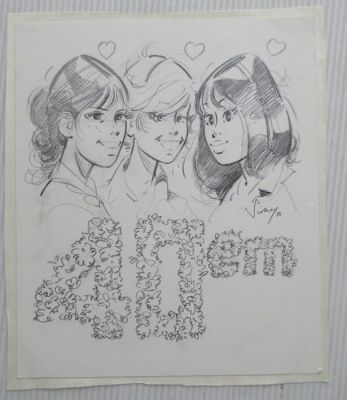 Sidney - 1 Original preliminary drawing - Julie, Klaartje, Cecile - originele schets - 1986 | Catawiki