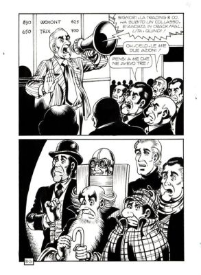 Piffarerio, Paolo - 2 Original page - Alan Ford #85 - "Alta finanza" - 1980