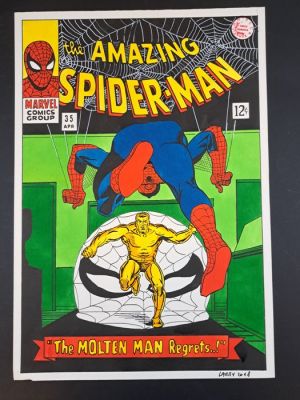 Camarda, Larry - 1 Original colour drawing - Spider-Man: The Molten Man Regrets | Catawiki