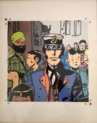 Pratt, Hugo - 1 Bleu de coloriage original - Corto Maltese