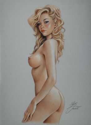 Sly - 1 Original colour drawing - Pin Up - Blonde magic - 2025 | Catawiki