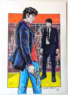 Vercelli, Gino - 1 Original colour drawing - Dylan Dog & Xabaras - 2025 | Catawiki