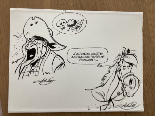 Achdé - 1 Original drawing - Lucky Luke - "Amélie Poulain" | Catawiki