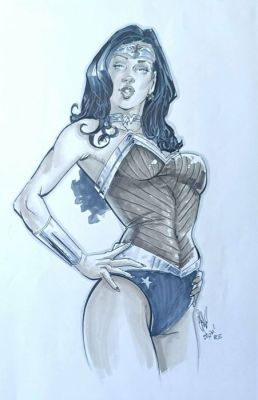 Cédric POULAT - 1 Original colour drawing - Wonder Woman | Catawiki