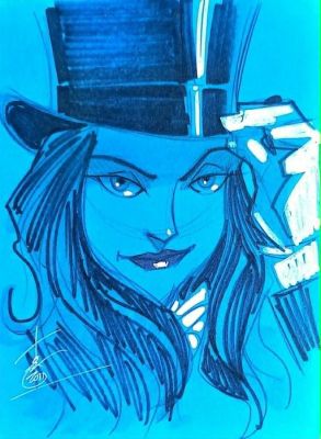 Tom Hodges - 1 Original colour drawing - Zatanna - Splendide peinture