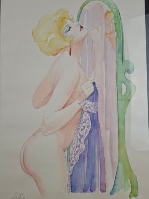 Frollo, Leone - 1 Original colour drawing - Mona Street allo Specchio | Catawiki