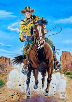 Della Monica, Raffaele - 1 Original colour drawing - Tex - All’assalto - 2026 | Catawiki