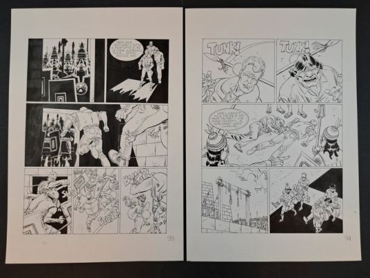 Alessandrini, Giancarlo - 2 Original page - Martin Mystere n. 100: Di Tutti i Colori! - 1990 | Catawiki