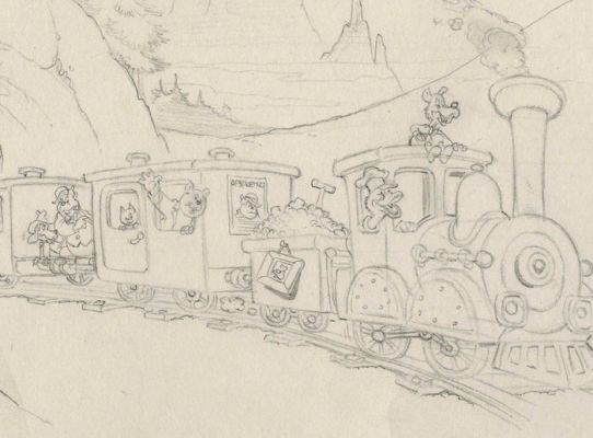 Marten Toonder Studio’s - 1 Original drawing - Tom Poes en Heer Bommel en de anderen maken een treinreis - 1970’ | Catawiki