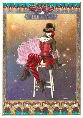 Barat, Alain - 1 Original colour drawing - Portraits de femmes - La Femme Clown V - 2026 | Catawiki