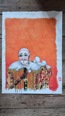 Desart, Olivia - 1 Original colour drawing - Carnaval de Binche - 2014 | Catawiki