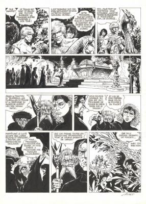 Kas | Planche originale n° 35 accompagnée de sa mise en couleurs - La Princesse d’Ultis - Hans | Daniel Maghen