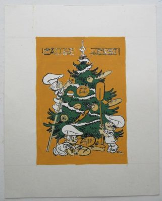Berck - 1 Original drawing - Paniflower - originele ontwerptekening in kleur Kerstkaart - Paniflower | Catawiki