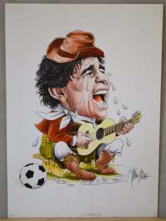Bruna, Franco | original illustration of Diego Armando Maradona (football player) | Catawiki