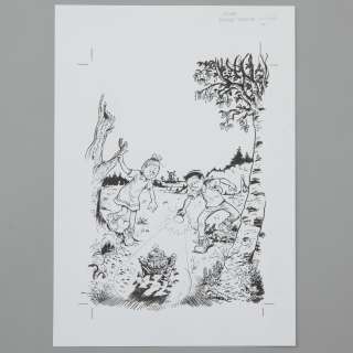 Jan Bosschaert (°1957) | Geduvel op de Heide. Originele tekening van de cover van het tijdschrift Versus, van de Suske en... | Bernaerts