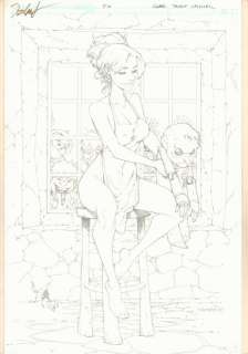 Talent Caldwell - Grimm fairy tales #32 zenescope exclusive variant cover - belinda and pinocchio - 2008 signed