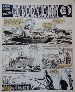 Kearon, Edward | Original page  - Robot Archie  - Robot Archie and the Golden City  - (1970) | Catawiki