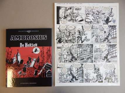 Brugman, Gideon | Originele pagina (p.26)  - Ambrosius  - De Heksen + Luxe album & Ex-libris  - hc met linnen rug  - (1970/2013) | Catawiki