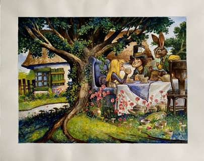 Larry Macdougall - Larry Macdougall Alice in Wonderland Very Large Painting (2011)