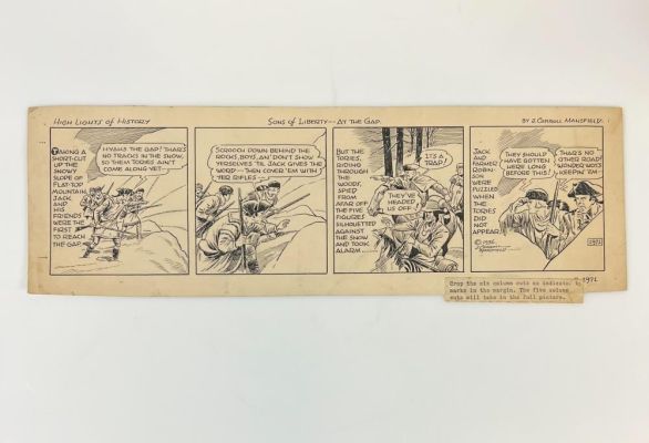 Lot 174 - James Carroll Mansfield Pen Ink drawing High Lights of History comic strip 1936 | misc / divers